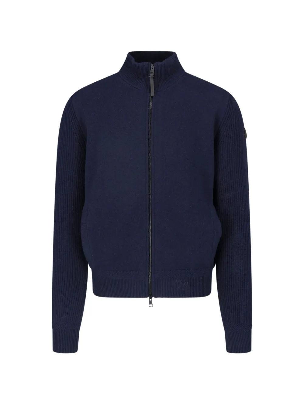 Moncler Wollen en kasjmier vest met rits Blauw