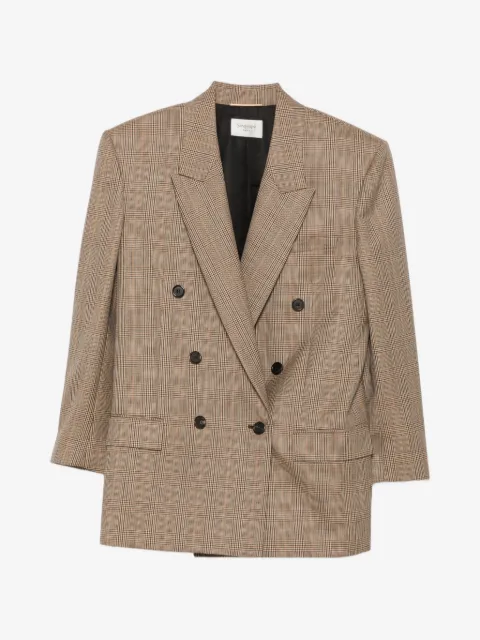 Saint Laurent check-pattern double-breasted blazer