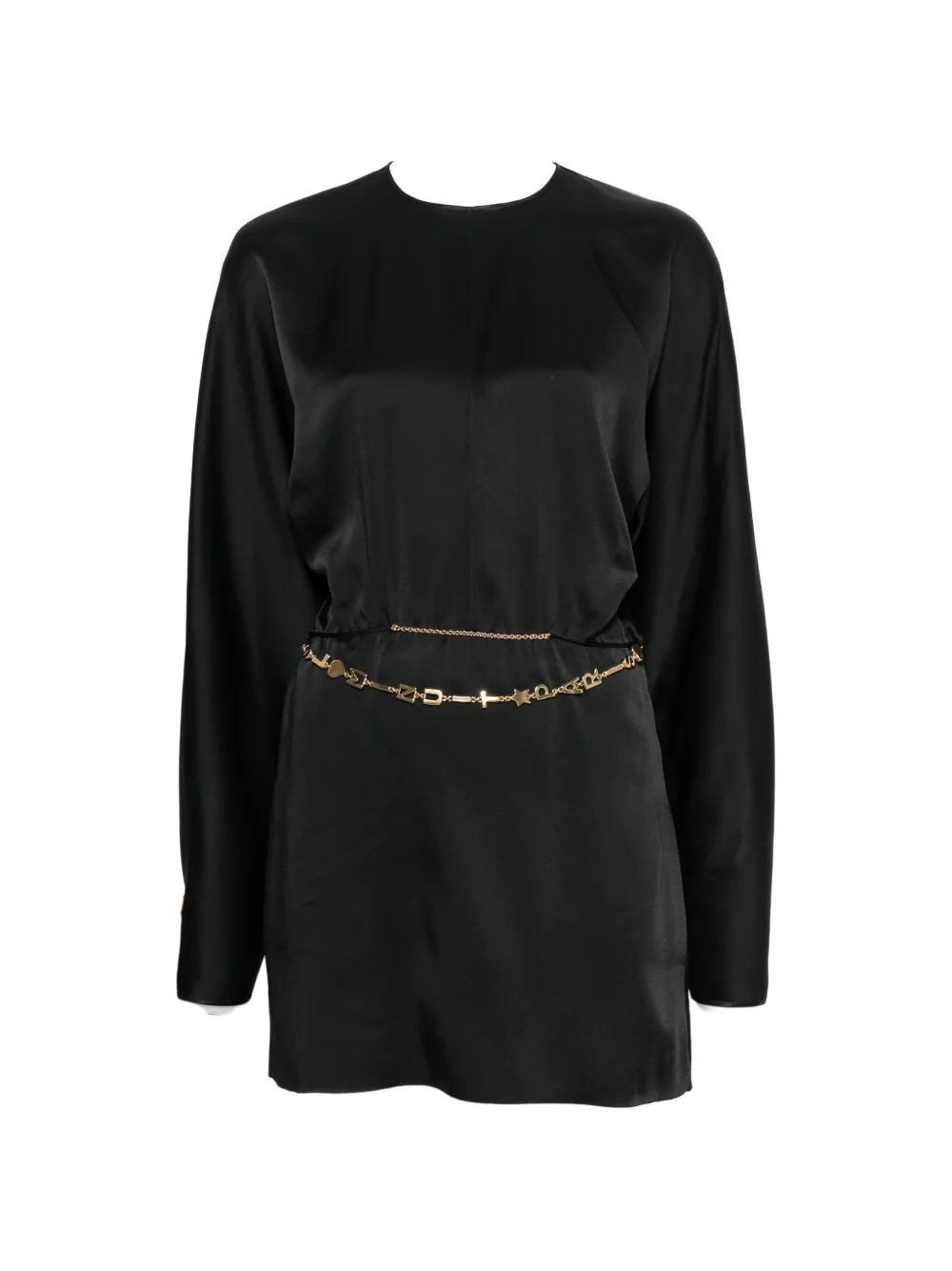 Saint Laurent chain-link open-back mini dress - Schwarz