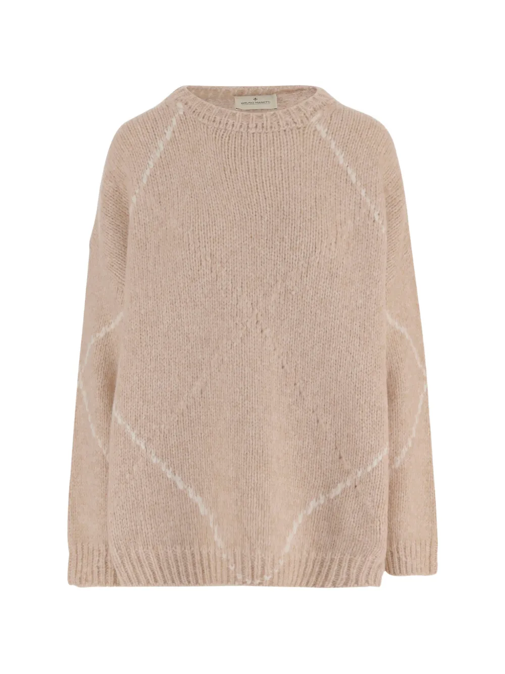 Bruno Manetti diamond-pattern crew-neck sweater - Nude
