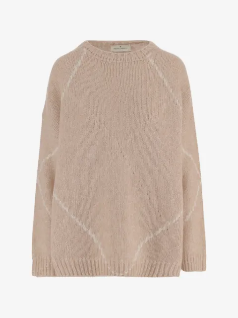 Bruno Manetti diamond-pattern crew-neck sweater