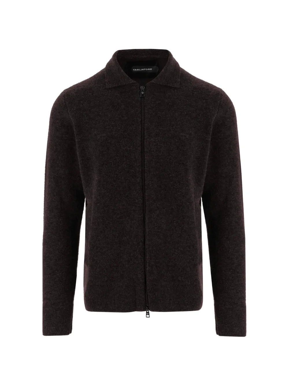 Tagliatore zip-up collared jacket - Braun