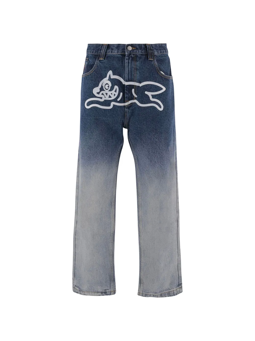 ICECREAM ombré-wash graphic-print jeans - Blau