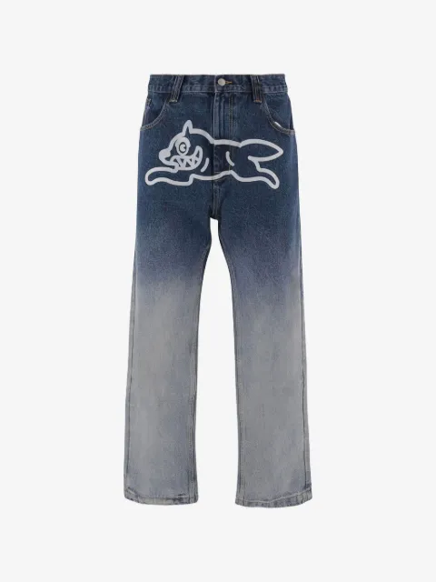 ICECREAM ombré-wash graphic-print jeans