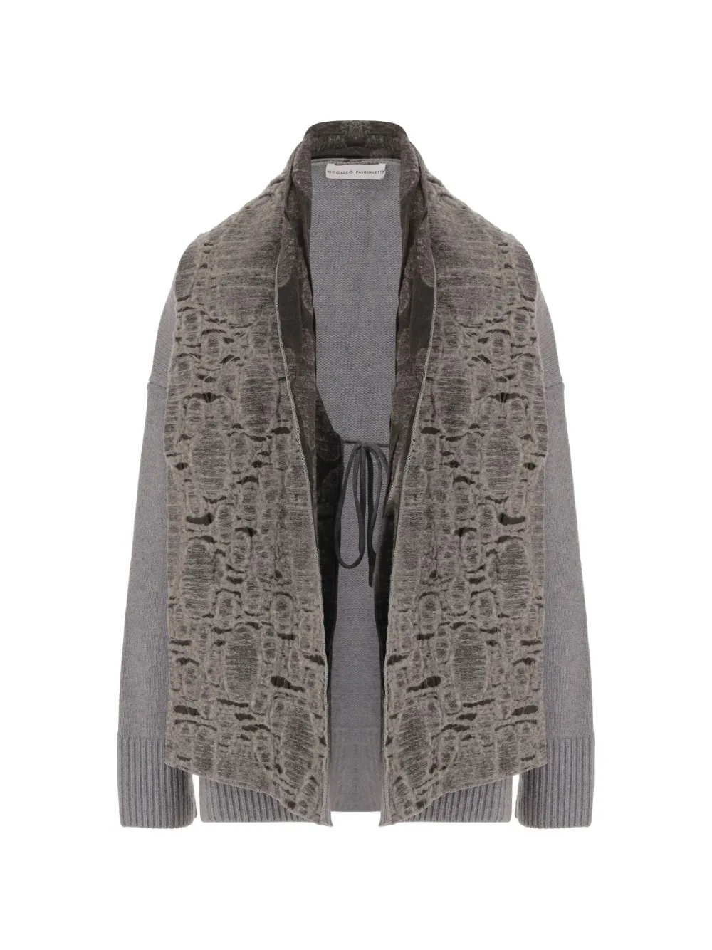 Niccolò Pasqualetti embroidered shawl-panel cardigan - Grigio