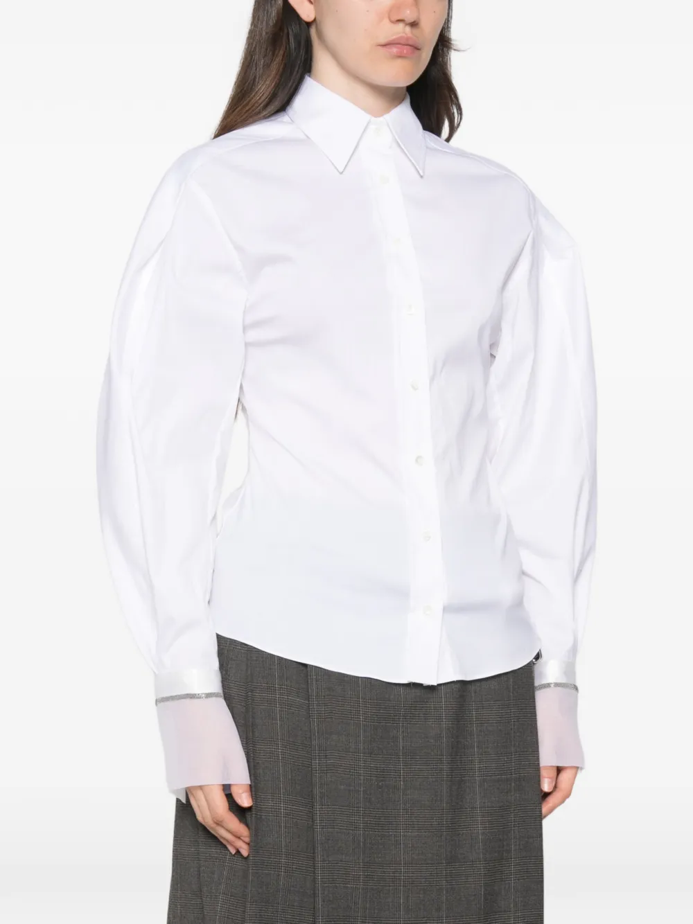 Brunello Cucinelli Blouse met pofmouwen Wit