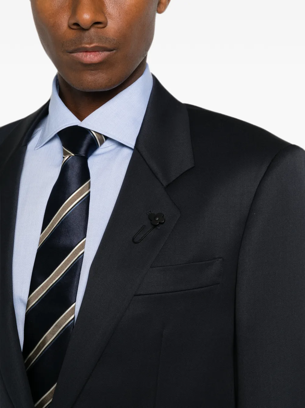 Lardini Button-up jack met opstaande revers Blauw