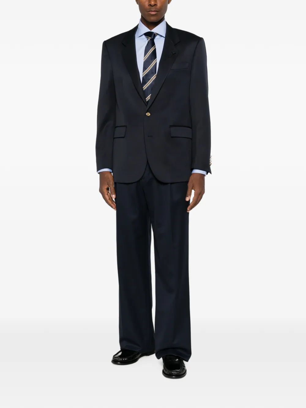 Lardini Button-up jack met opstaande revers Blauw