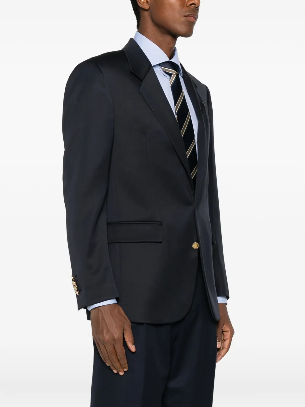 Lardini Button-up jack met opstaande revers Blauw