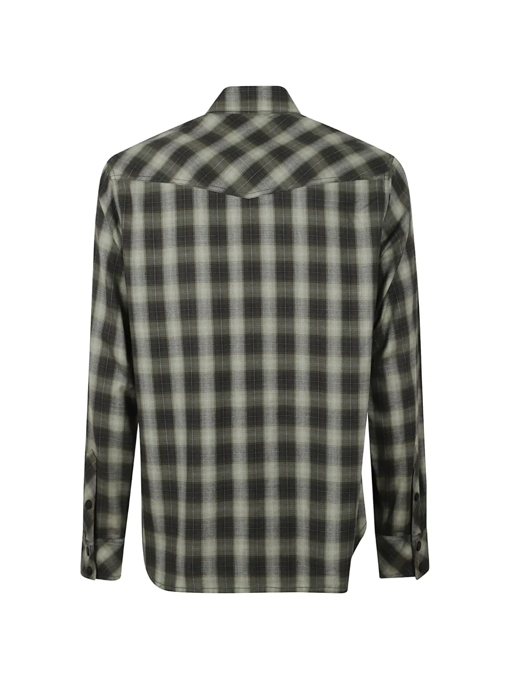 Moncler Grenoble check-pattern western shirt Groen
