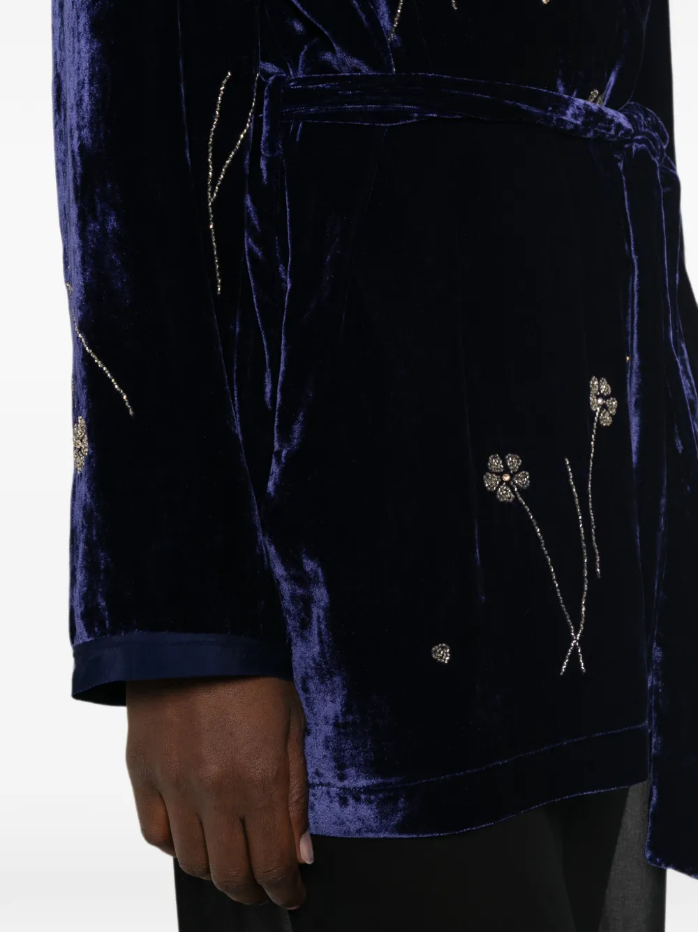 Forte Fleurs d'Orient kimono verfraaid met kristallen Blauw