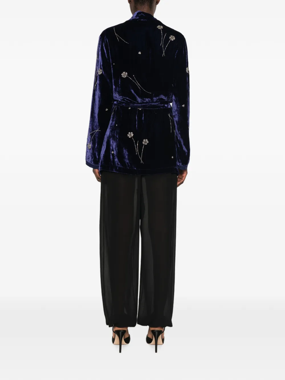 Forte Fleurs d'Orient kimono verfraaid met kristallen Blauw