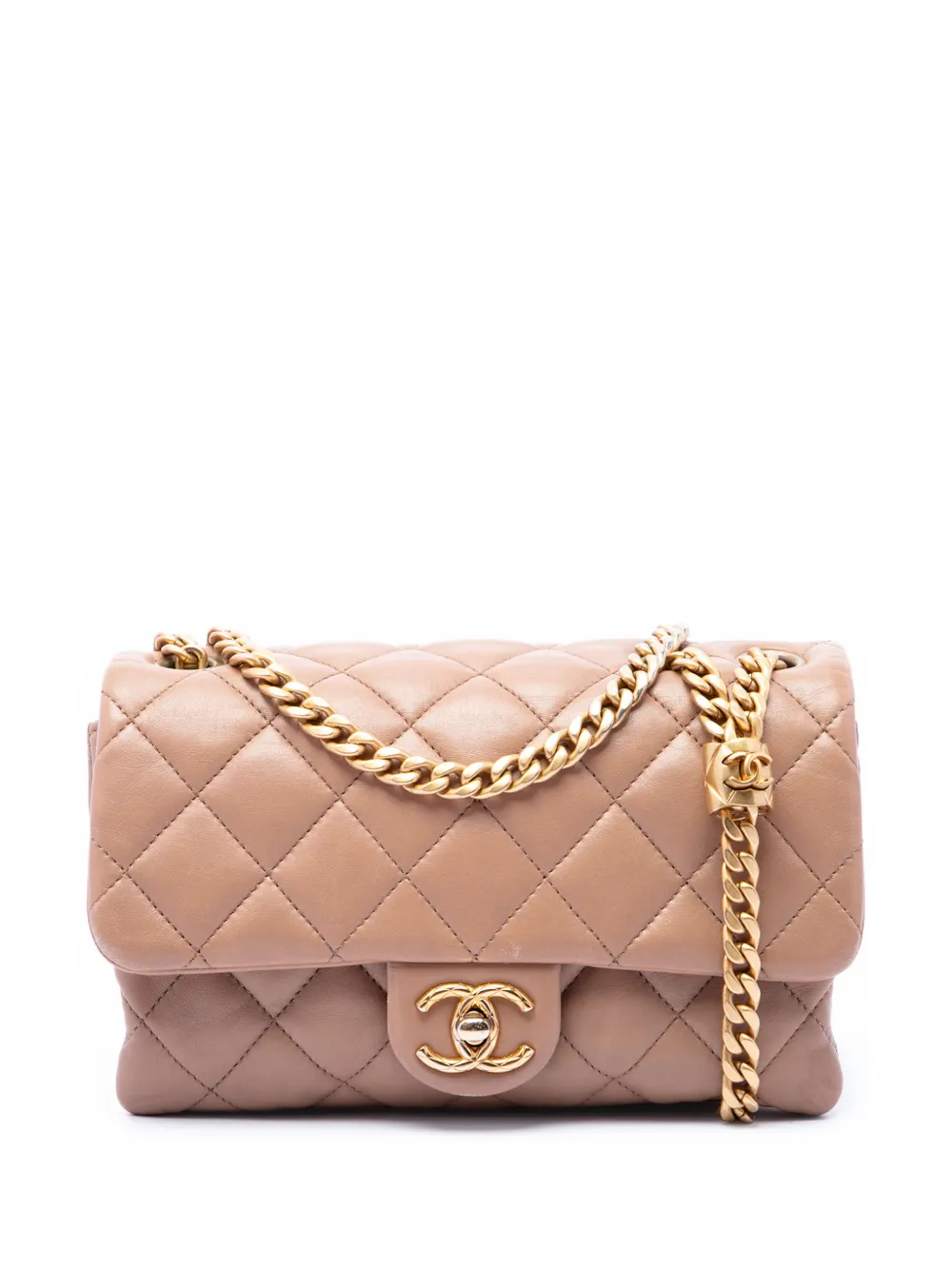 CHANEL Pre-Owned 2021-2026 Small Quilted Lambskin Pillow Crush Flap crossbody bag - Brown
