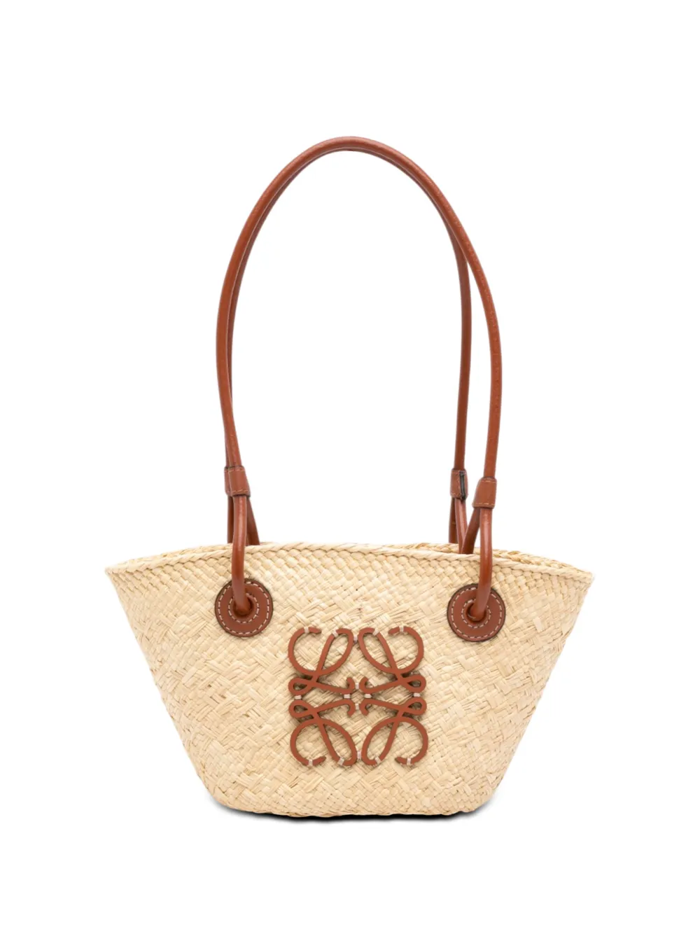 Loewe Pre-Owned 2022 Mini Raffia Anagram Basket tote bag - Nude