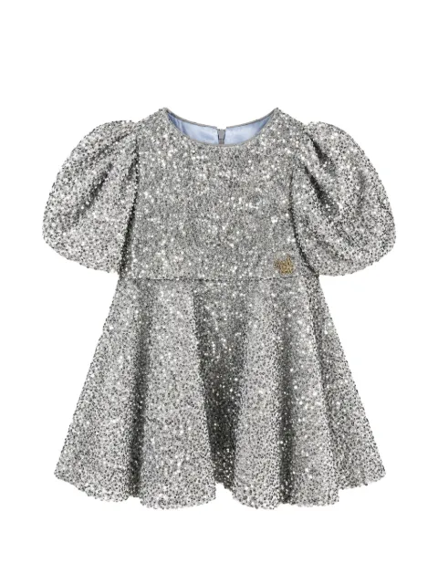 Mi Mi Sol sequin-embellished puff-sleeve dress