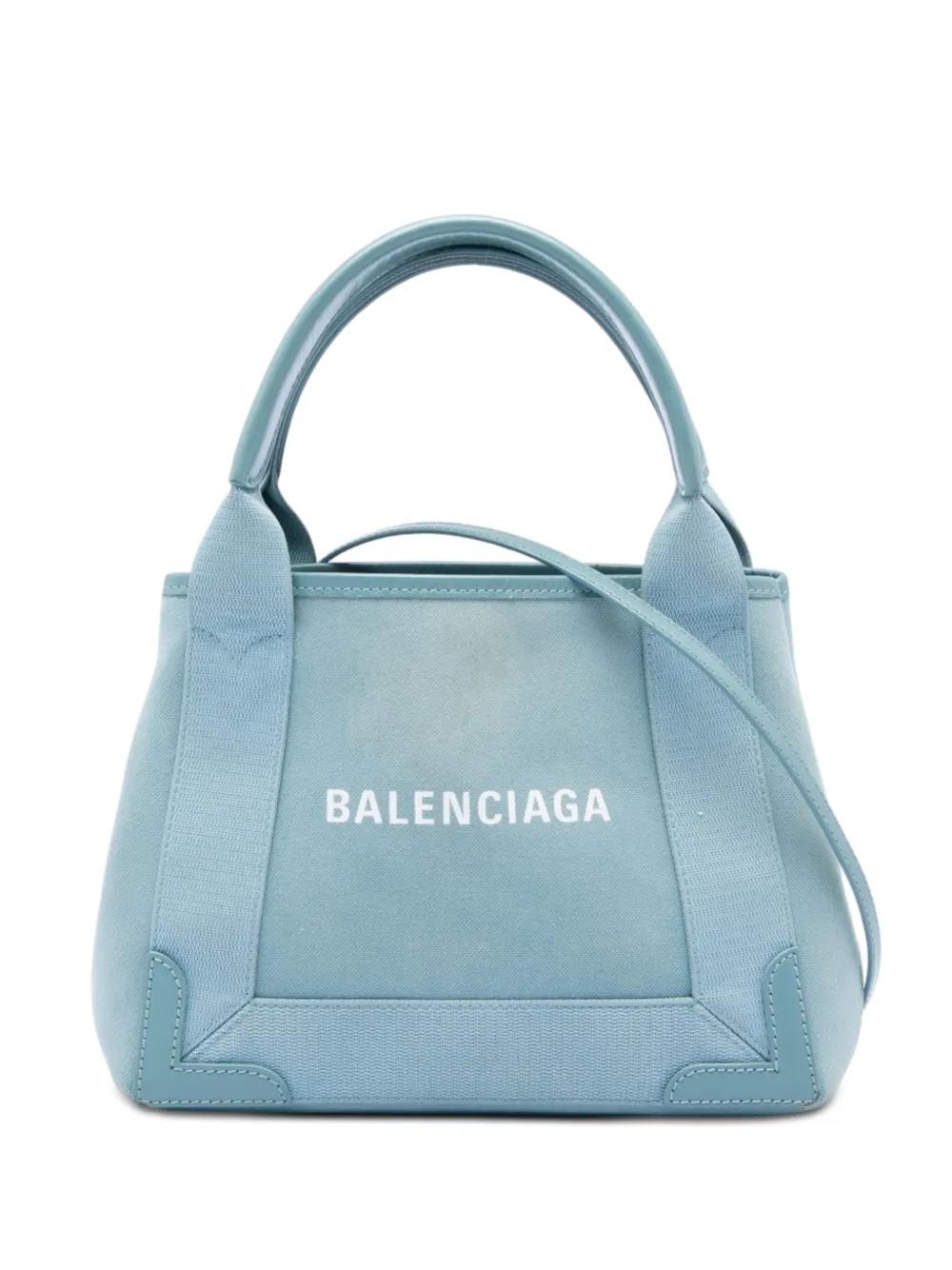 Balenciaga Pre-Owned 2021 Canvas Navy Cabas XS satchel - Blu
