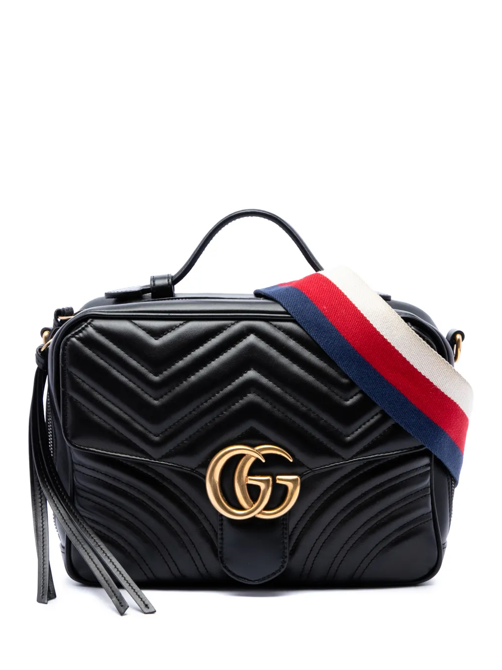 Gucci Pre-Owned 2016-2026 Small GG Marmont Matelasse Calfskin Sylvie Top Handle satchel - Schwarz