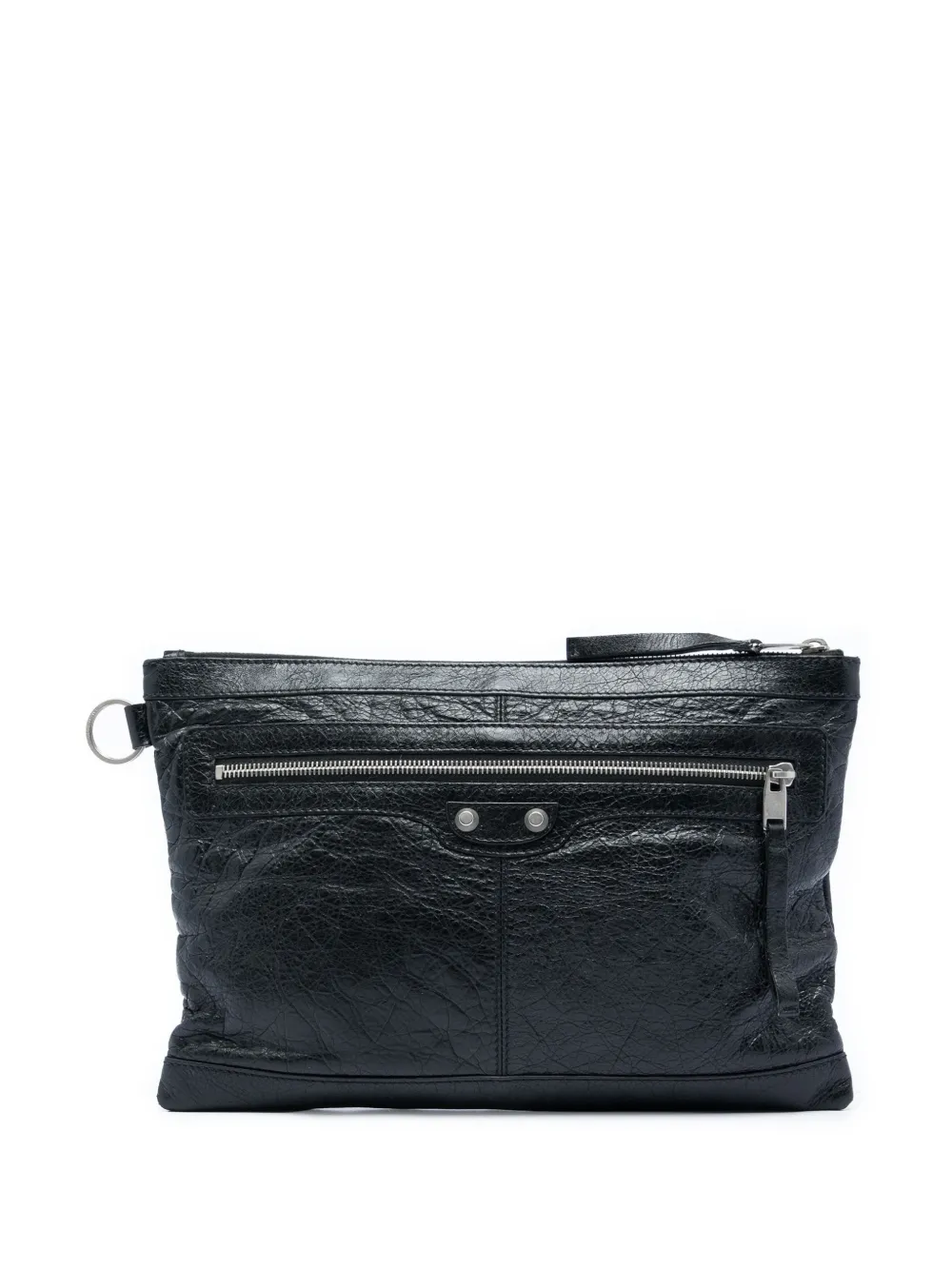 Balenciaga Pre-Owned 2015 Lambskin Motocross Classic Clip M clutch bag - Nero