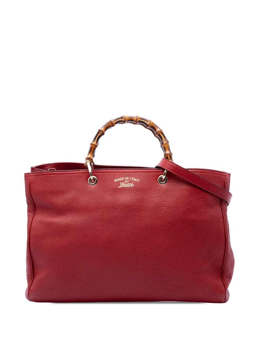 Gucci Pre-Owned 2016-2026 Large Calfskin Bamboo Shopper satchel - Rot
