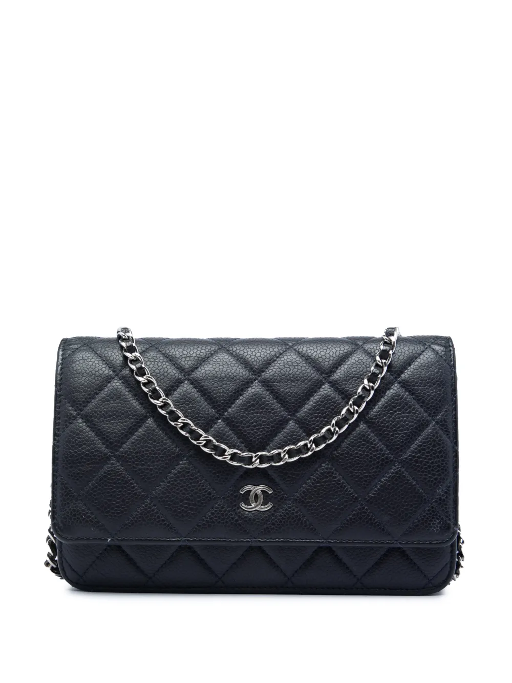 CHANEL Pre-Owned 2013-2014 CC Quilted Caviar Wallet on Chain crossbody bag - Nero