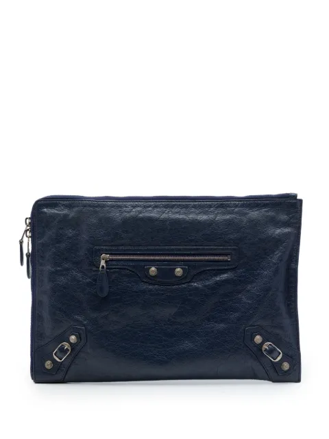 Balenciaga Pre-Owned 2016 Lambskin Motocross Giant 12 Zip Around Flat clutch bag