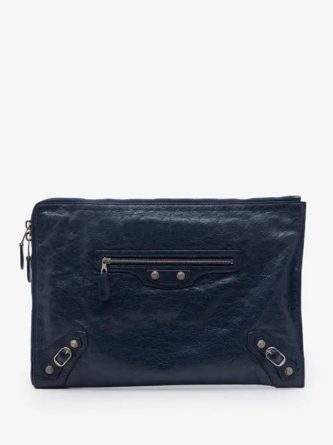 Balenciaga Pre-Owned 2016 Lambskin Motocross Giant 12 Zip Around Flat clutch bag