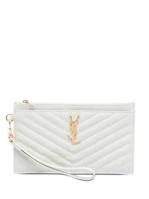 Saint Laurent Pre-Owned 2022 Grain De Poudre Chevron Monogram Bill Pouch clutch bag