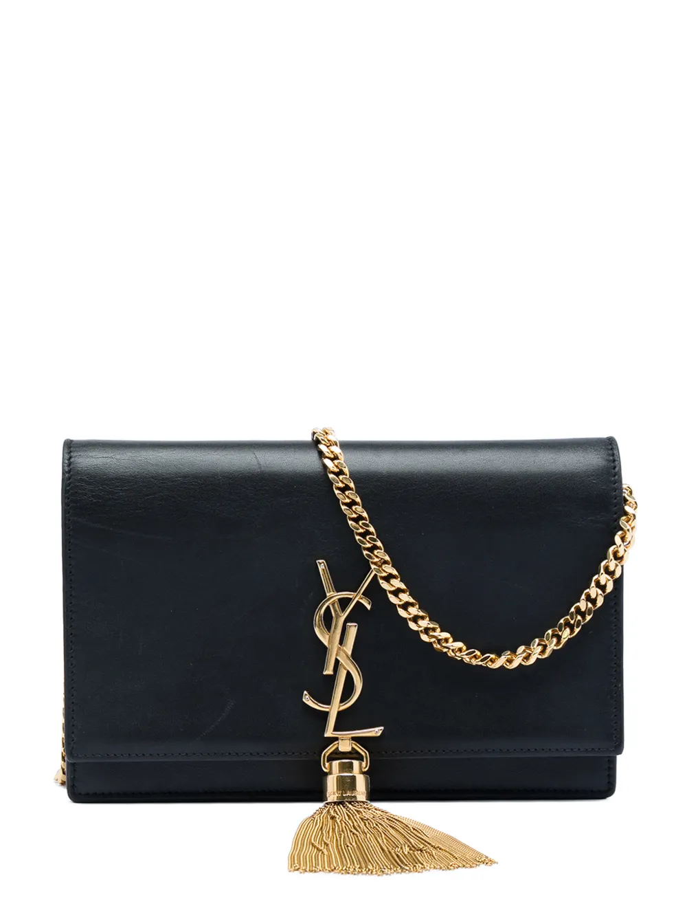Saint Laurent Pre-Owned 2016 Small Smooth Calfskin Monogram Kate Tassel crossbody bag - Nero