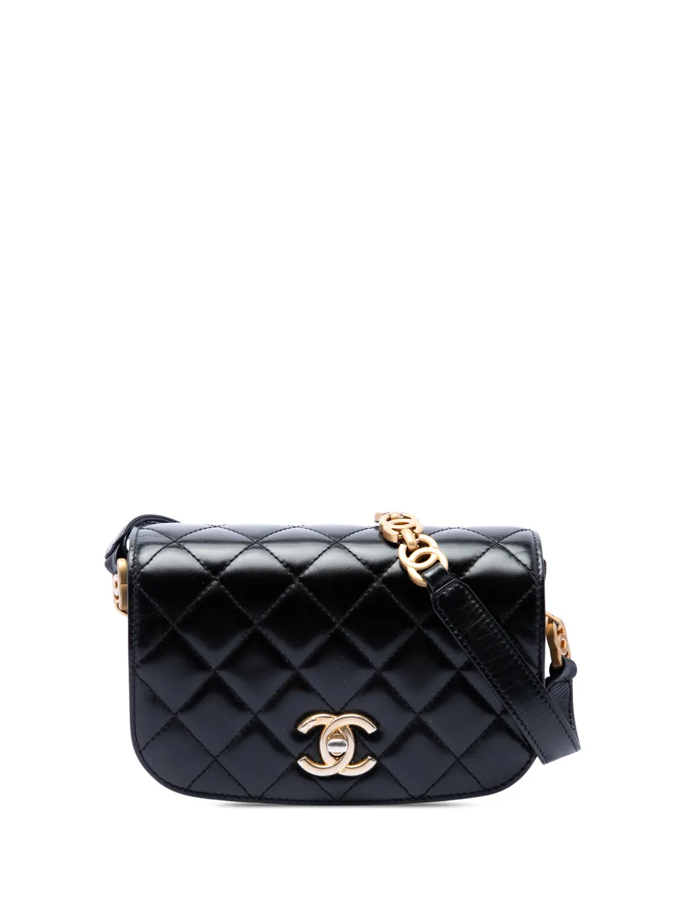 CHANEL Pre-Owned 2021-2026 Mini Shiny Calfskin My Sweet CC Flap crossbody bag - Nero