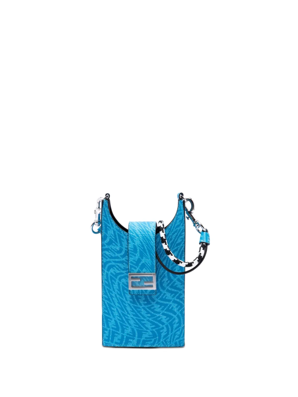 Fendi Pre-Owned 2010-2026 Sarah Coleman Coated Canvas FF Vertigo Phone Holder crossbody bag - Blu