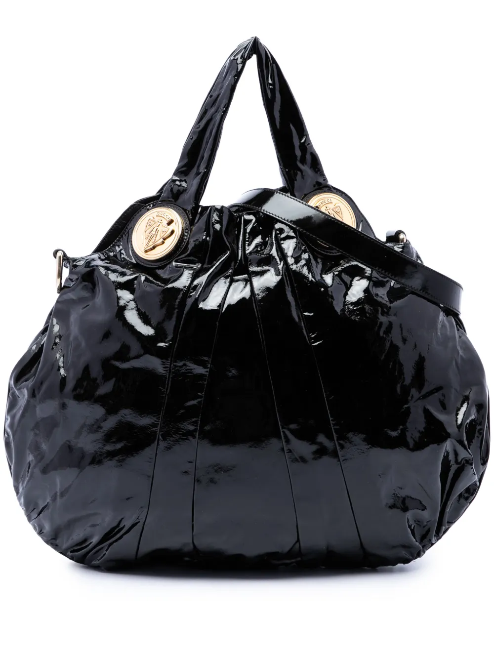 Gucci Pre-Owned 2015-2026 Large Patent Hysteria satchel - Nero