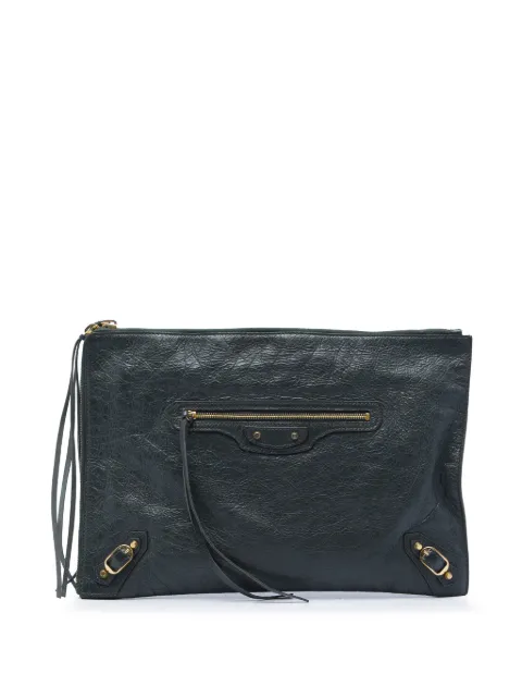 Balenciaga Pre-Owned 2018 Lambskin Motocross Classic Zip Around Flat clutch bag