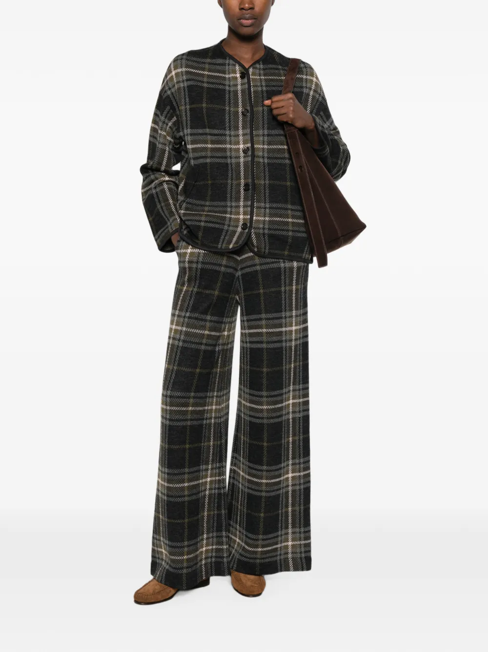 BOMPARD Vest met tartan ruit Grijs