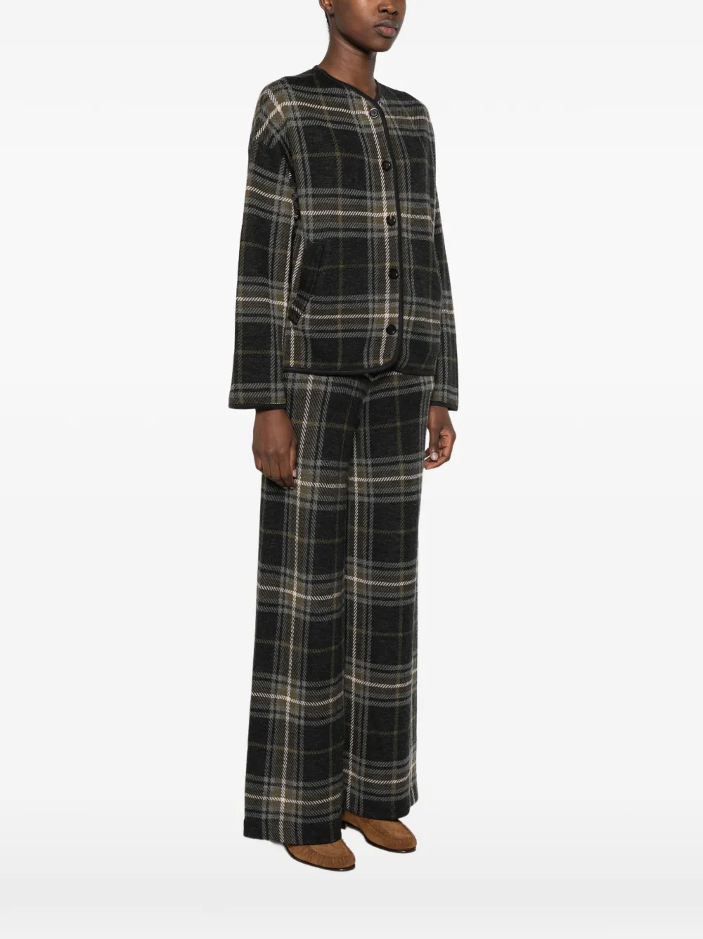 BOMPARD Vest met tartan ruit Grijs