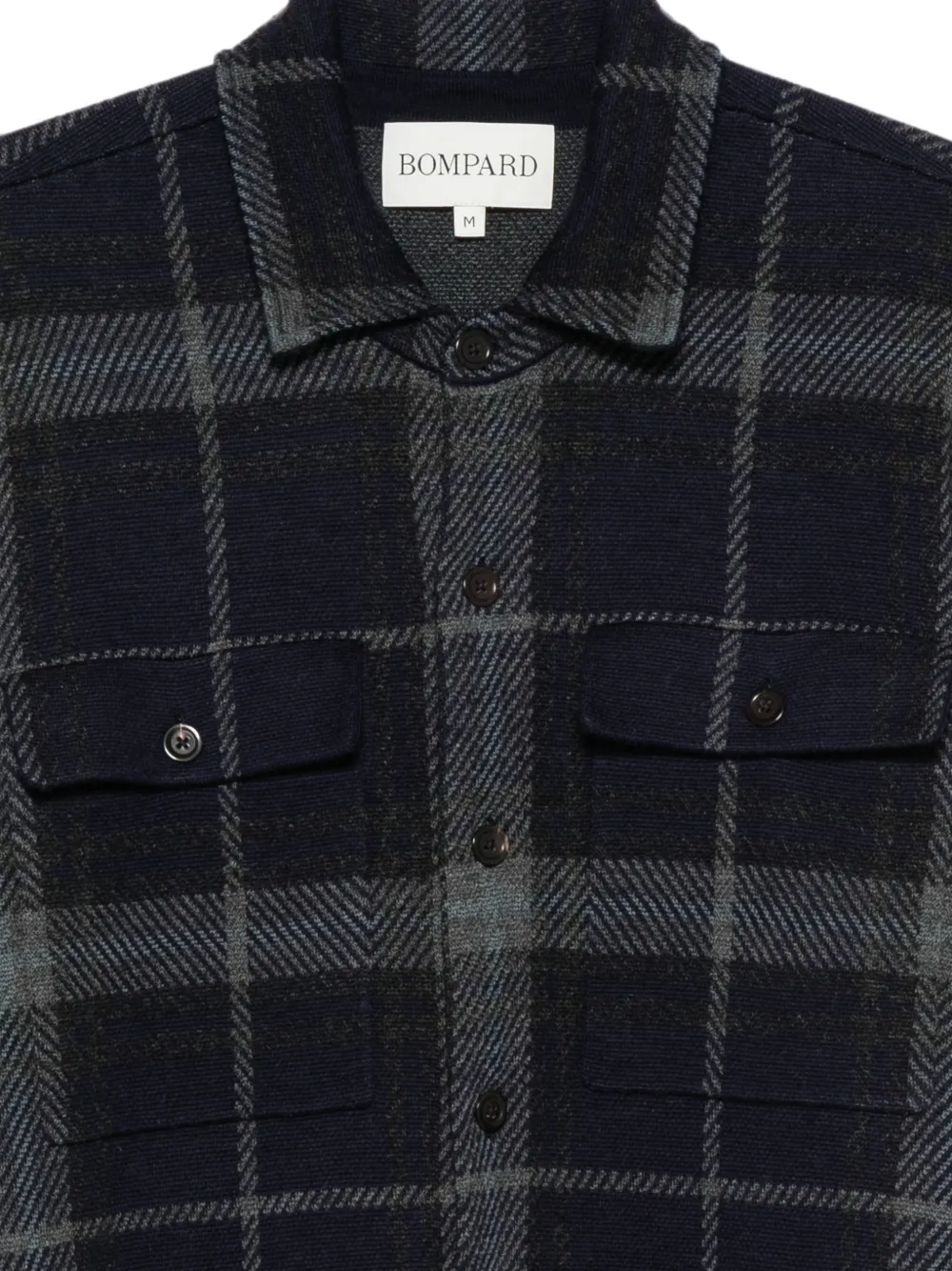 BOMPARD Shirtjack met tartan-ruit en jacquard Blauw