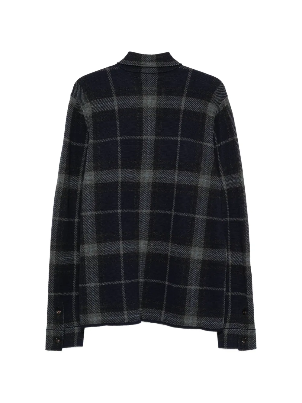 BOMPARD Shirtjack met tartan-ruit en jacquard Blauw