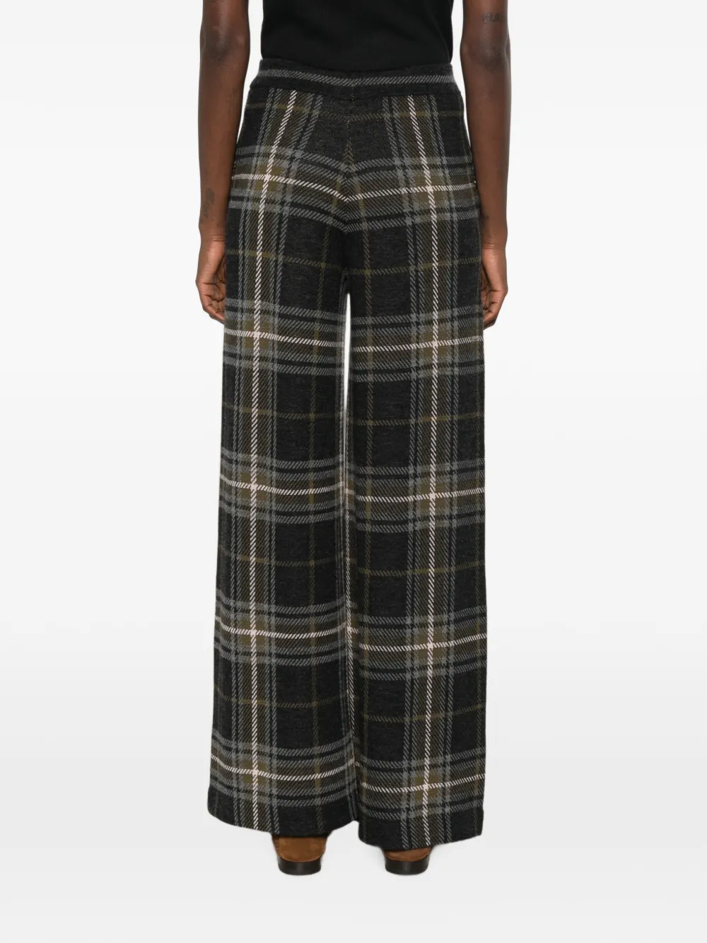 BOMPARD Palazzo broek met tartan-jacquard Grijs
