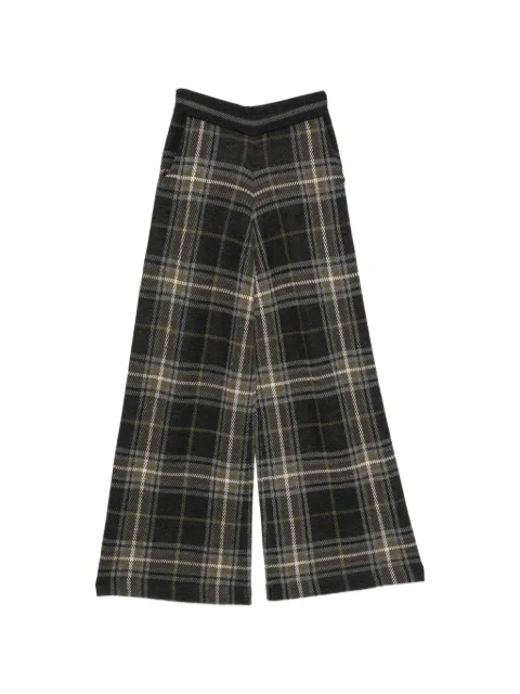 BOMPARD pants palazzo con motivo de cuadros tartán en jacquard