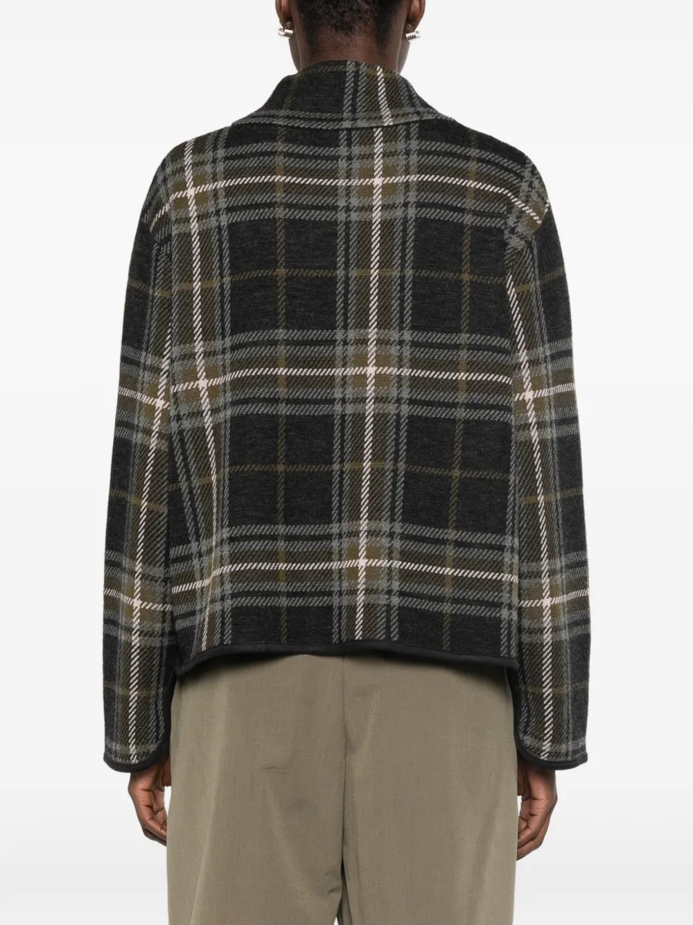 BOMPARD Trui met hoge hals en tartan-ruit Bruin