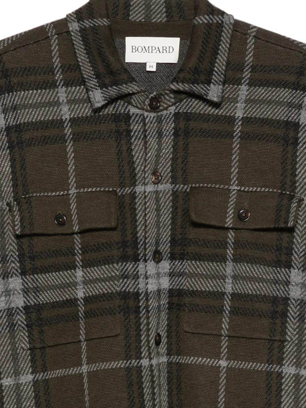 BOMPARD Shirtjack met tartan-ruit en jacquard Groen