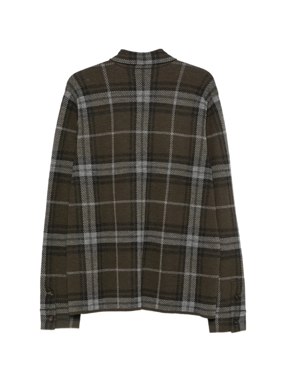 BOMPARD Shirtjack met tartan-ruit en jacquard Groen