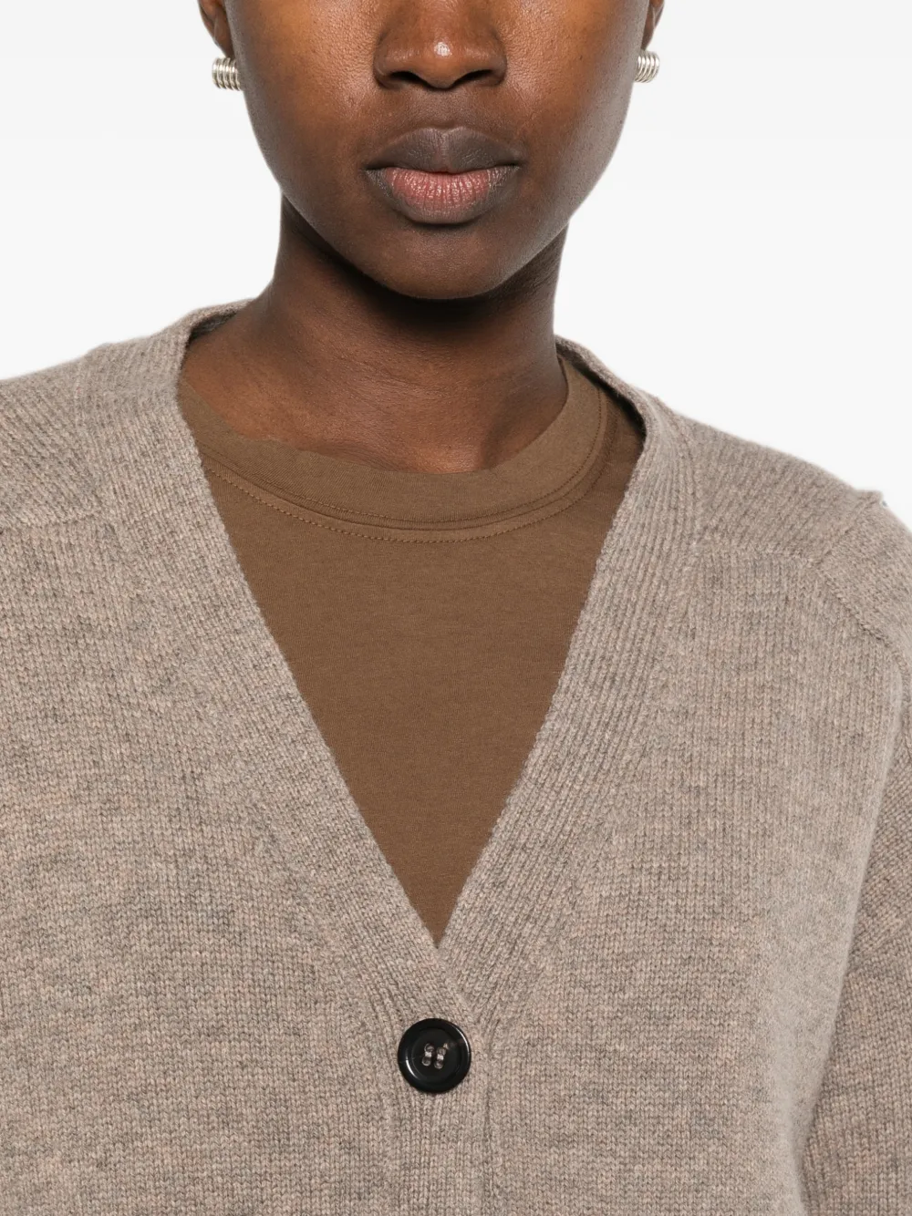 BOMPARD Vest met opgestikte zak en V-hals Beige
