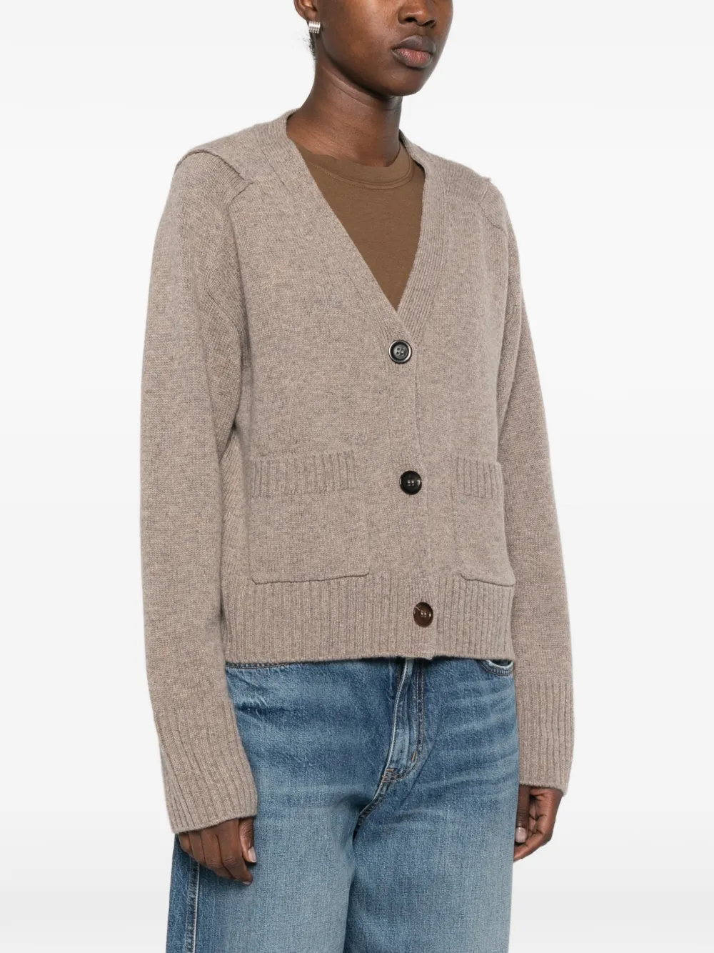 BOMPARD Vest met opgestikte zak en V-hals Beige