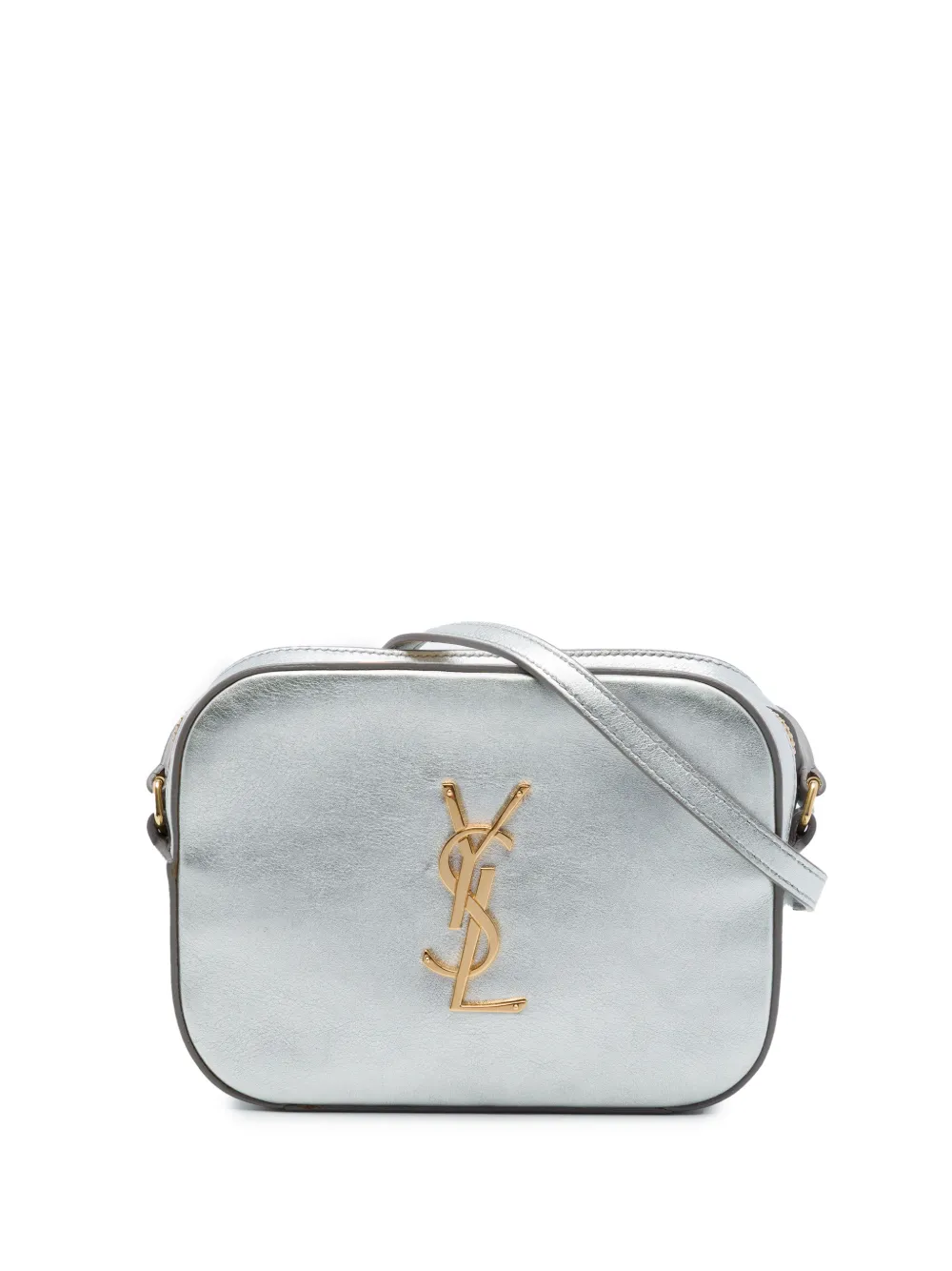 Saint Laurent Pre-Owned 2015 Small Metallic Calfskin Classic Monogram Camera Bag crossbody bag - Argento