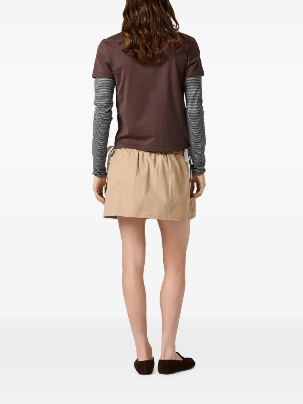 Miu T-shirt met logopatch Bruin