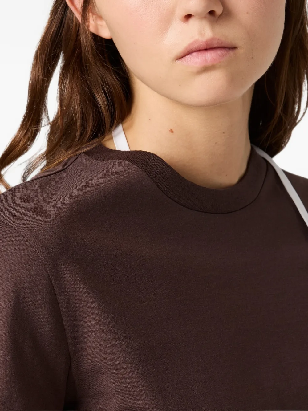 Miu T-shirt met logopatch Bruin