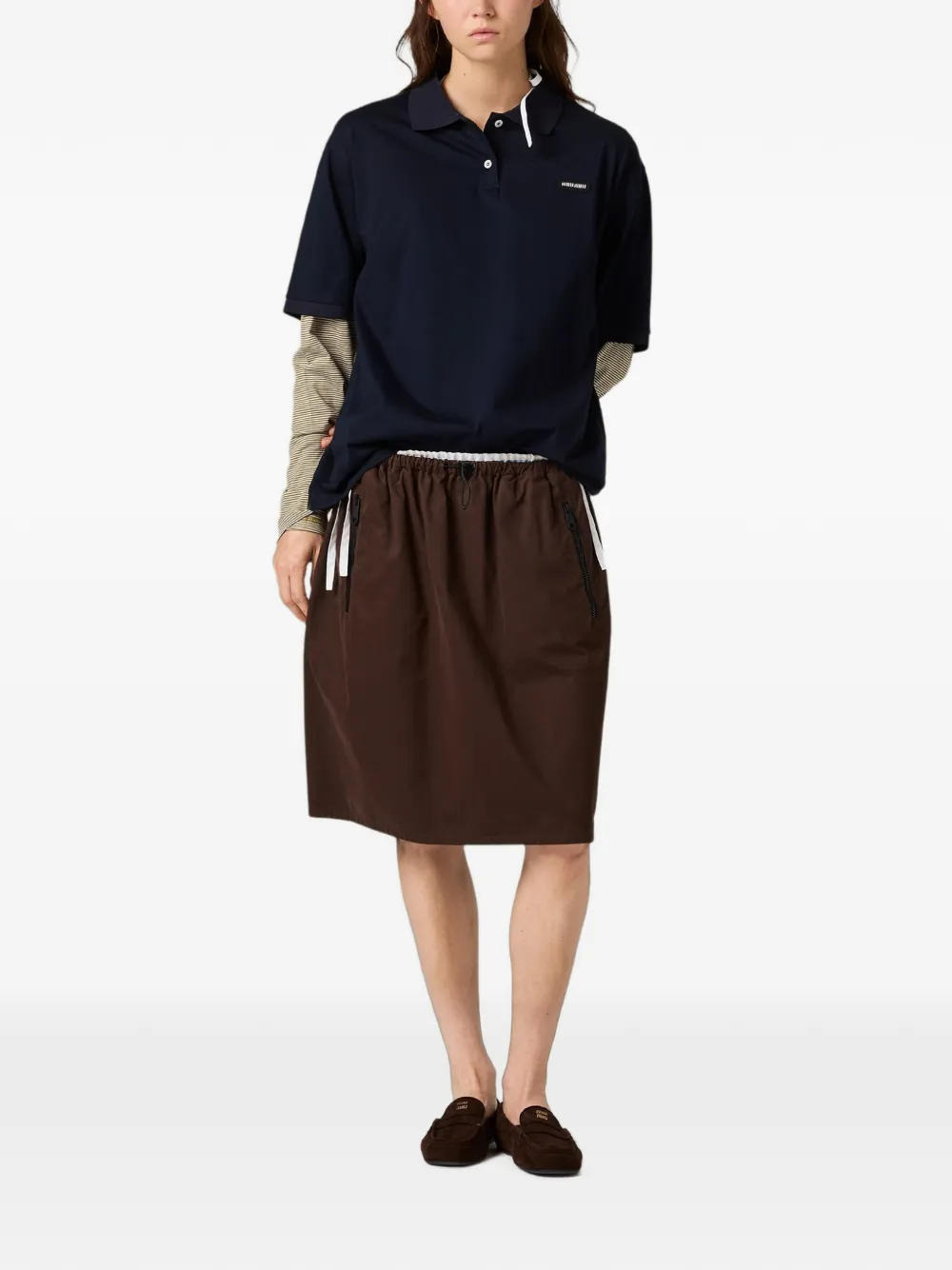 Miu Jersey poloshirt Blauw