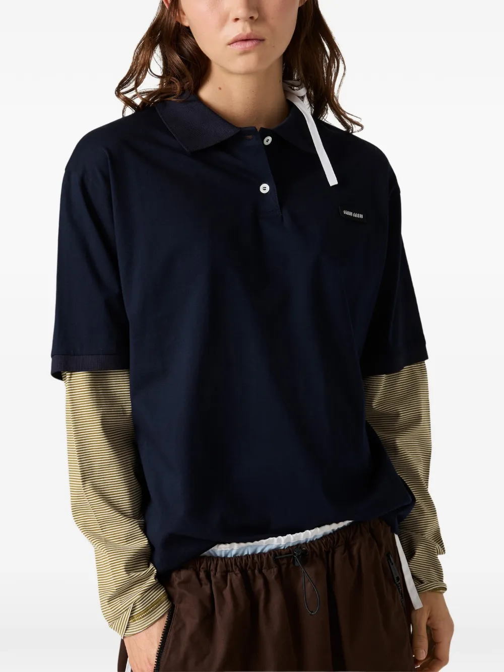 Miu Jersey poloshirt Blauw