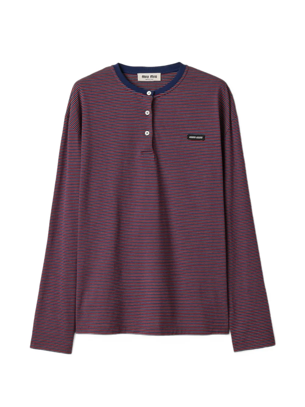 Miu Miu striped jersey T-shirt - Rosso
