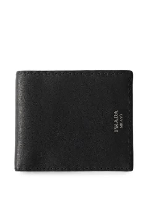 Prada antiqued leather wallet